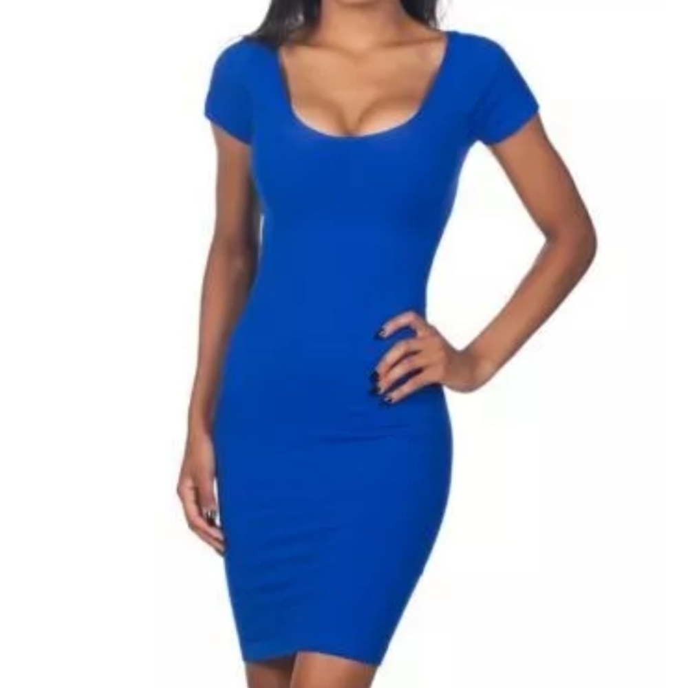 Nikibiki Seamless Cap Sleeve Bodycon Dress Cobalt Blue One Size
